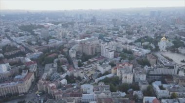 This stock footage shows aerial view of Kyiv, Ukraine in 8K resolution