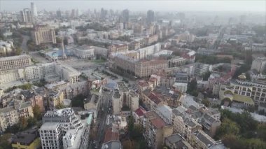 This stock footage shows aerial view of Kyiv, Ukraine in 8K resolution