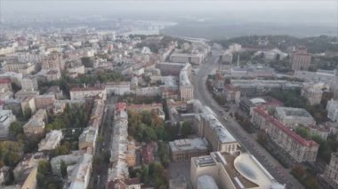 This stock footage shows aerial view of Kyiv, Ukraine in 8K resolution