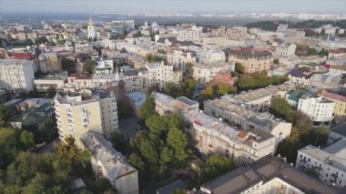 This stock footage shows aerial view of Kyiv, Ukraine in 8K resolution