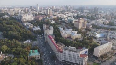 This stock footage shows aerial view of Kyiv, Ukraine in 8K resolution
