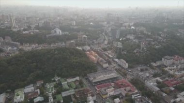 This stock footage shows aerial view of Kyiv, Ukraine in 8K resolution