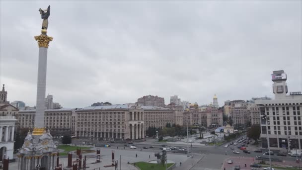 Stock Video Shows Aerial View Maidan Independence Square Kyiv Ukraine — Vídeo de Stock