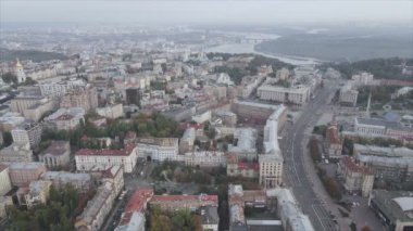 This stock footage shows aerial view of Kyiv, Ukraine in 8K resolution