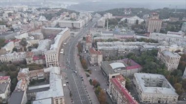 This stock footage shows aerial view of Kyiv, Ukraine in 8K resolution