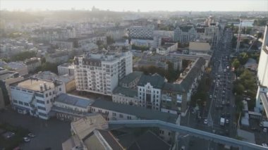This stock footage shows aerial view of Kyiv, Ukraine in 8K resolution