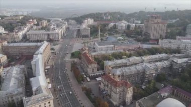This stock footage shows aerial view of Kyiv, Ukraine in 8K resolution