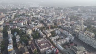 This stock footage shows aerial view of Kyiv, Ukraine in 8K resolution
