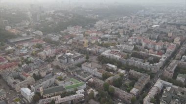 This stock footage shows aerial view of Kyiv, Ukraine in 8K resolution