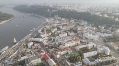 This stock footage shows aerial view of Kyiv, Ukraine in 8K resolution