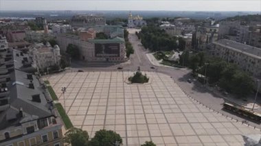 This stock video shows an aerial view of St. Sophia Cathedral in Kyiv, Ukraine In 8K resolution