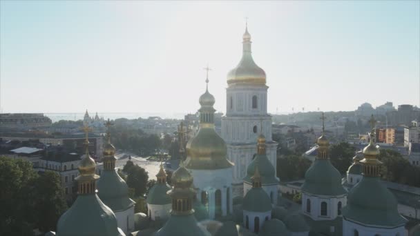 Stock Video Shows Aerial View Sophia Cathedral Kyiv Ukraine Resolution — Stockvideo