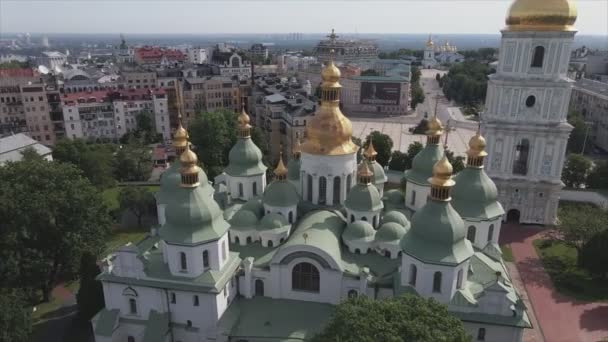 Stock Video Shows Aerial View Sophia Cathedral Kyiv Ukraine Resolution — Wideo stockowe