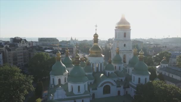 Stock Video Shows Aerial View Sophia Cathedral Kyiv Ukraine Resolution — стоковое видео