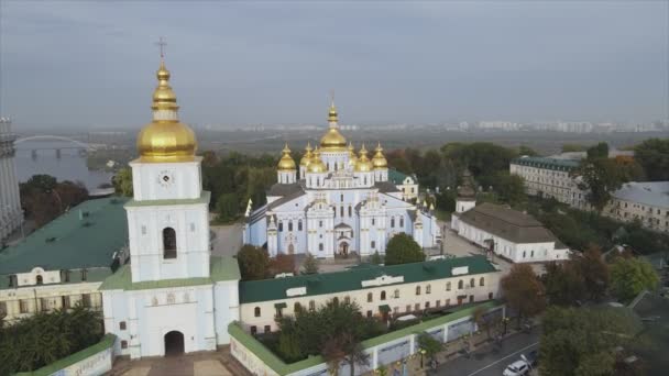 Stock Video Shows Aerial View Michaels Golden Domed Cathedral Kyiv — ストック動画