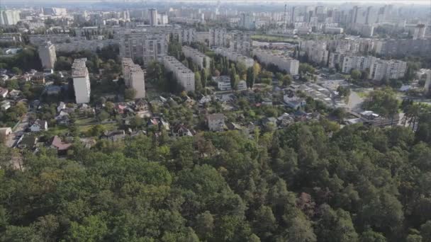 Stock Footage Shows Aerial View Border Forest Big City Kyiv — Video Stock