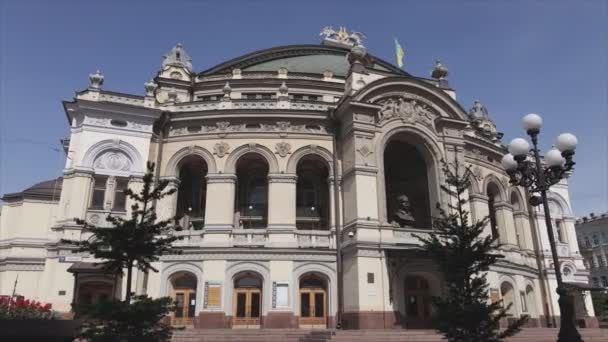 Stock Video Shows Aerial View Building National Opera Kyiv Ukraine — Αρχείο Βίντεο