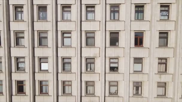 Stock Footage Shows Aerial View Building Built Style Former Ussr — Stockvideo