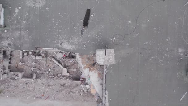 Stock Video Shows Destroyed Residential Building War Ukraine Borodyanka Bucha — Stok Video
