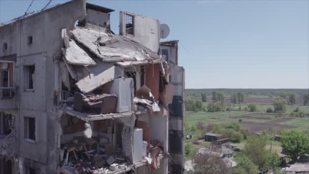 Stock Video Shows Destroyed Residential Building War Ukraine Borodyanka Bucha — ストック動画