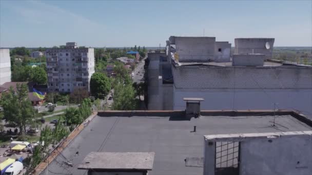 Stock Video Shows Destroyed Residential Building War Ukraine Borodyanka Bucha — Vídeos de Stock