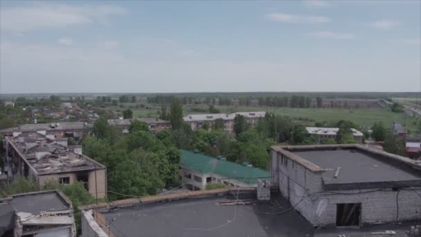 Stock Video Shows Destroyed Residential Building War Ukraine Borodyanka Bucha — Stockvideo