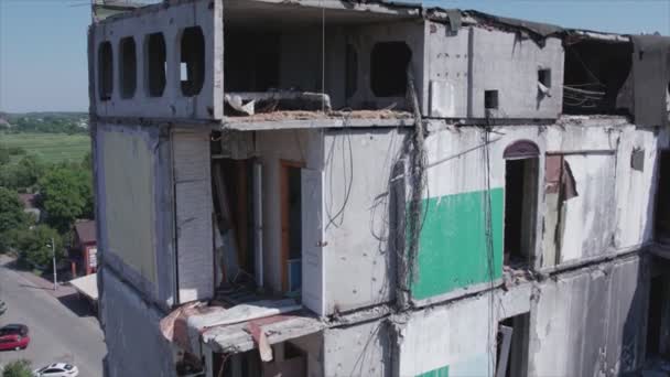 Stock Video Shows Destroyed Residential Building War Ukraine Borodyanka Bucha — Vídeo de Stock