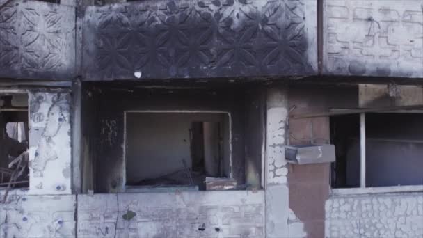 Stock Video Shows Destroyed Residential Building War Ukraine Borodyanka Bucha — Video