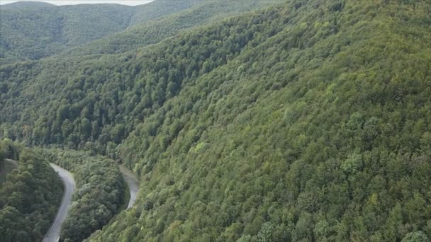 Stock Footage Shows Aerial View Mountain Landscape Carpathians Ukraine Resolution — Vídeo de stock