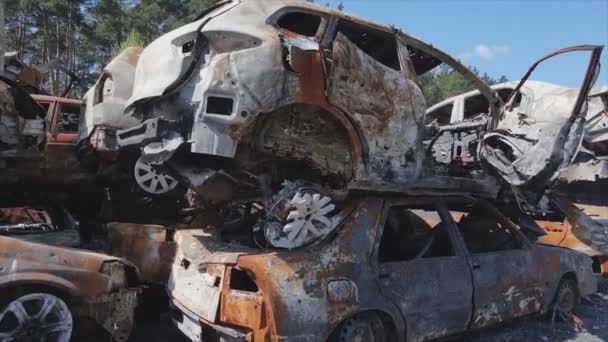 Αυτό Απόθεμα Βίντεο Δείχνει Μια Χωματερή Των Πυροβόλησε Και Έκαψαν — Αρχείο Βίντεο