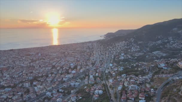 Αυτό Υλικό Δείχνει Εναέρια Άποψη Της Αλάνια Τουρκία Μια Πόλη — Αρχείο Βίντεο