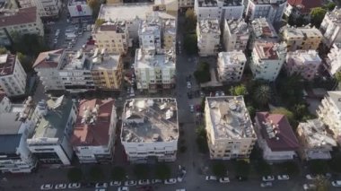 This stock footage shows aerial view of Alanya, Turkey - a resort town on the seashore in 8K resolution