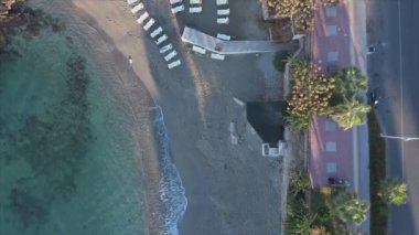 This stock footage shows aerial view of Alanya, Turkey - a resort town on the seashore in 8K resolution