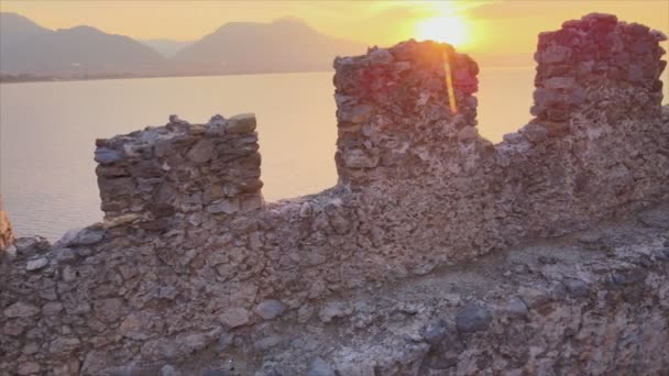 Кадры Показывают Вид Воздуха Замок Алания Алания Калеси Турции — стоковое видео