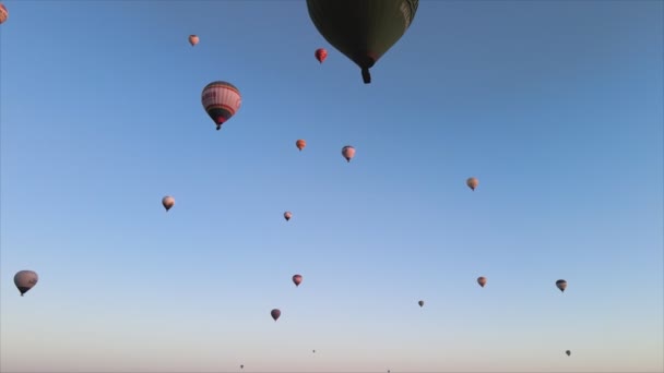 Esta Filmagem Mostra Visão Aérea Balões Céu Capadócia Turquia Resolução — Vídeo de Stock