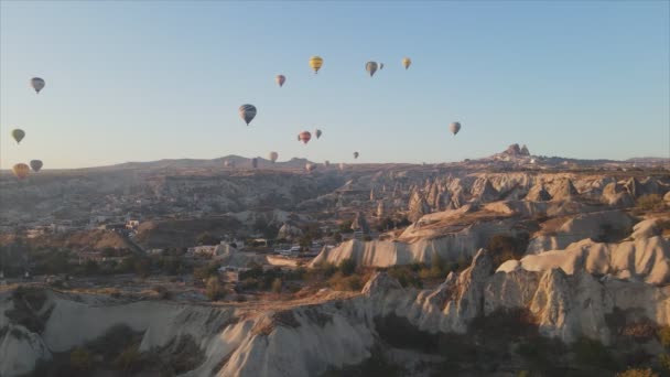 Кадри Показують Повітряний Вид Повітряних Куль Небі Каппадокії Туреччина Роздільної — стокове відео