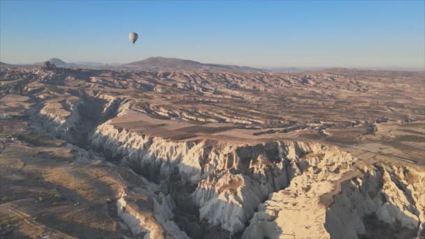 Állomány Felvételeket Mutat Légi Felvétel Léggömbök Égen Cappadocia Törökország Felbontású — Stock videók