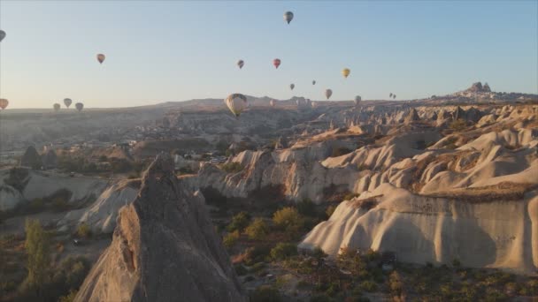 Questo Filmato Mostra Vista Aerea Dei Palloncini Cielo Cappadocia Turchia — Video Stock