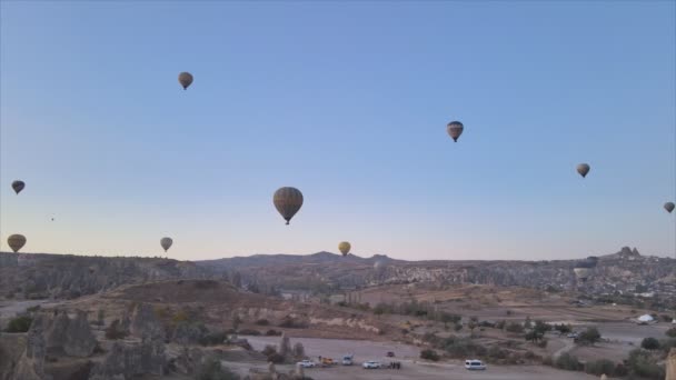 Acest Material Video Arată Vedere Aeriană Baloanelor Cer Cappadocia Turcia — Videoclip de stoc