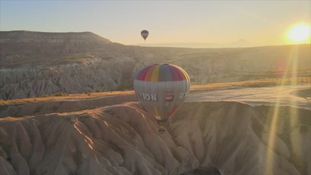 Dieses Archivmaterial Zeigt Luftaufnahmen Von Ballons Himmel Kappadokien Türkei Auflösung — Stockvideo