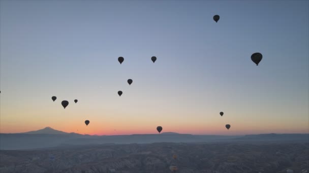 Questo Filmato Mostra Vista Aerea Dei Palloncini Cielo Cappadocia Turchia — Video Stock