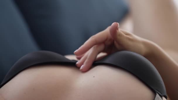 Dieses Stock Video Zeigt Eine Frau Erotischer Sexy Dessous Zeitlupe — Stockvideo