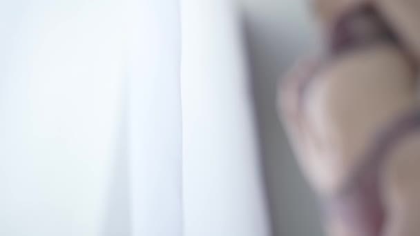 Este Video Stock Muestra Una Mujer Lencería Sexy Erótica Cámara — Vídeo de stock