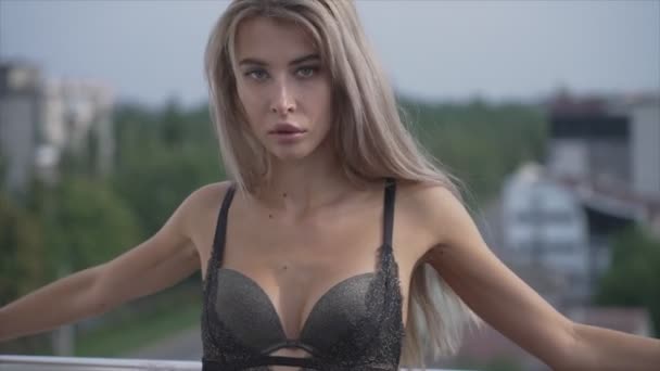 Stock Video Shows Girl Beautiful Erotic Sexy Lingerie Resolution — Stock videók