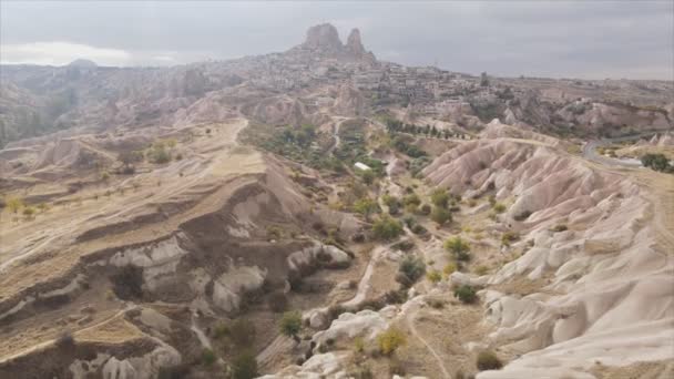 Questo Video Mostra Una Visione Aerea Della Cappadocia Turchia Risoluzione — Video Stock