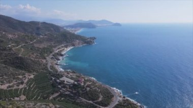 Bu stok görüntüler Türkiye 'deki Akdeniz kıyılarının 8K çözünürlükteki havasını gösteriyor