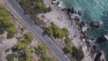 Bu stok görüntüler Türkiye 'deki Akdeniz kıyılarının 8K çözünürlükteki havasını gösteriyor