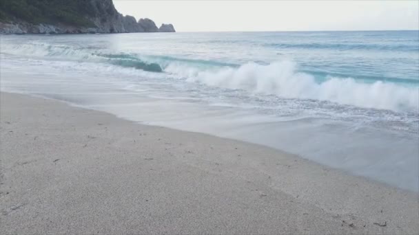 Cette Séquence Montre Une Vue Aérienne Mer Près Côte Turque — Video