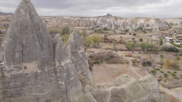 Deze Stockvideo Toont Een Luchtfoto Van Cappadocië Turkije Resolutie — Stockvideo