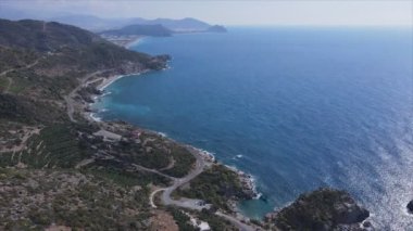 Bu stok görüntüler Türkiye 'deki Akdeniz kıyılarının 8K çözünürlükteki havasını gösteriyor